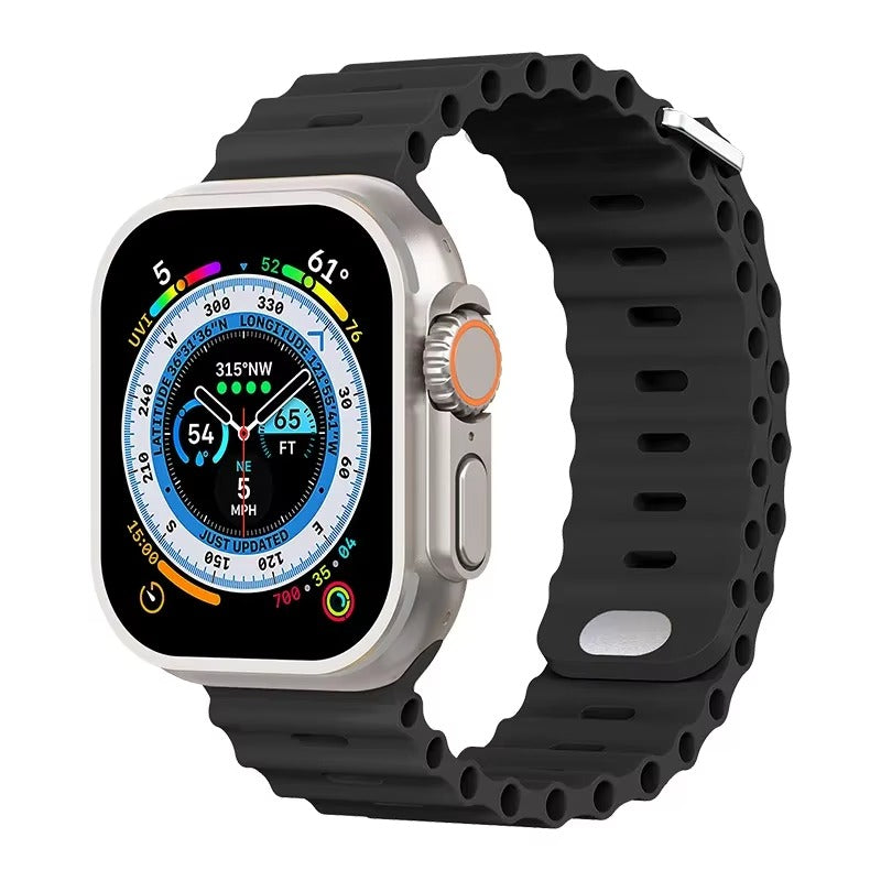 Premium Silicone Dual-Wear Watch Strap – Adjustable Loop Buckle Band, Waterproof, Compatible with Smartwatches 49mm to 38mm