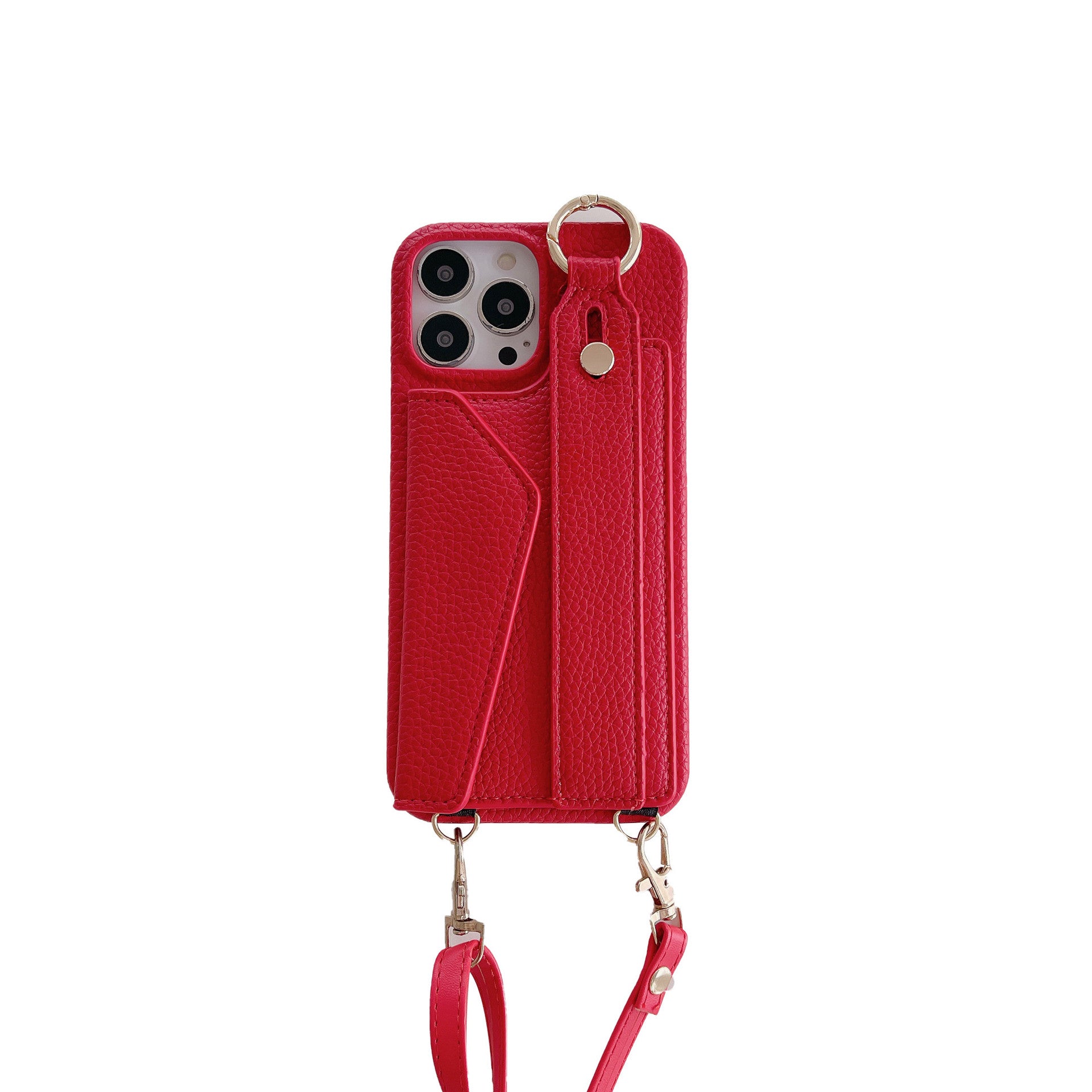Luxuriöse Crossbody-Leder-Geldbörse iPhone-Hülle – Handgelenkband, Ringhalter, Kartensteckplatz, stoßfeste Schutz, stilvolles Design für iPhone