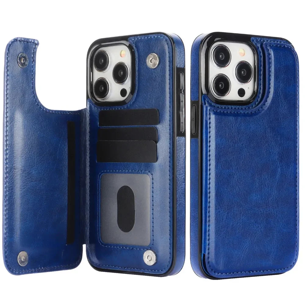 Luxury Wallet Flip iPhone Case – Cover with Card Slots, Secure Magnetic Closure, and Full Protection for Ultimate Convenience
